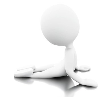 3d withe insanlar Yoga egzersiz yapıyor