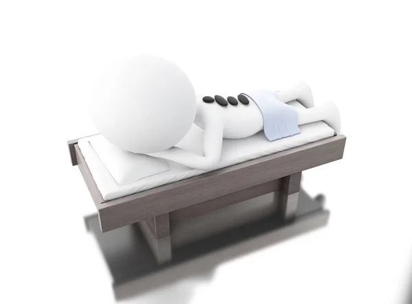 3D białych ludzi relaks w spa — Zdjęcie stockowe