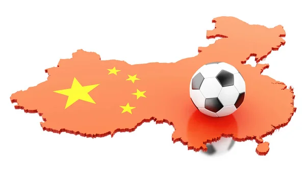 3d Cina mappa con calcio calcio — Foto Stock