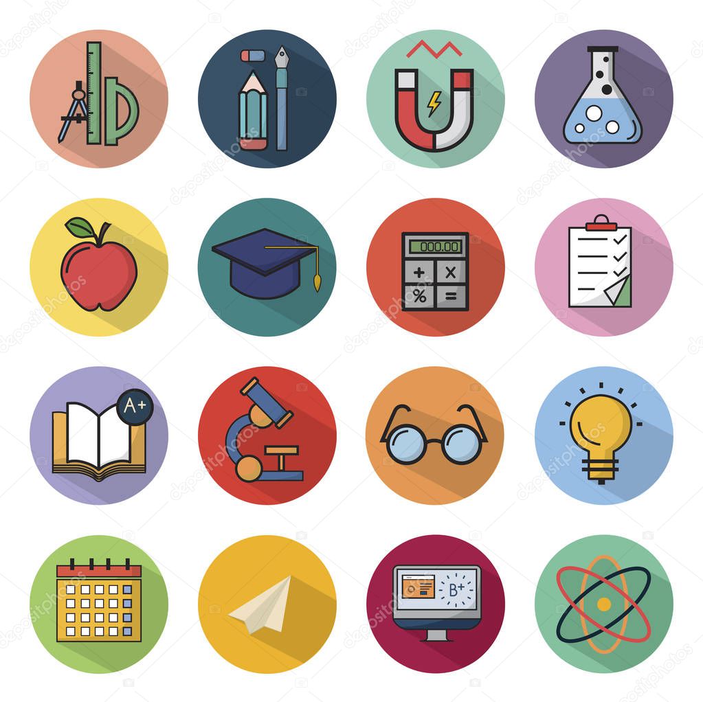 School icons. Vector illustration 