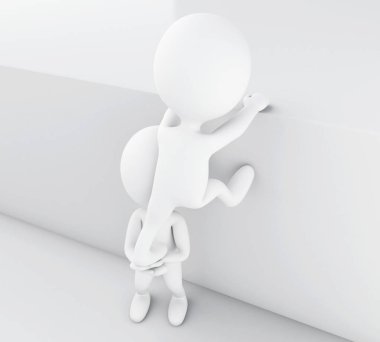 3D takım çalışması. İş kavramı.