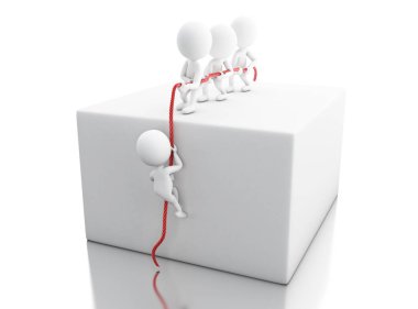 3D takım çalışması. İş kavramı.