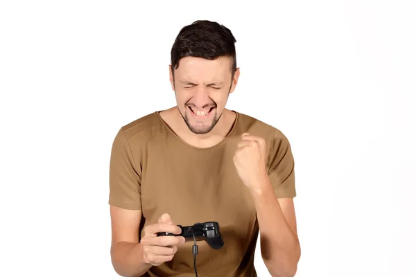 Homme jouant à des jeux vidéo . — Photo