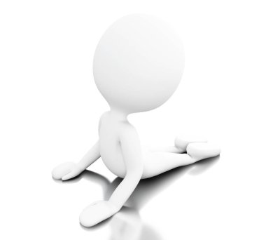 3d withe insanlar Yoga egzersiz yapıyor