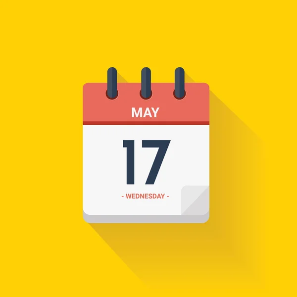 Ay calendrier avec date 17 mai 2017. Illustration vectorielle — Image vectorielle