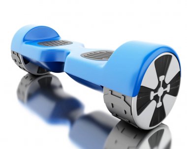 3D mavi kendi kendine karşı scooter, yakın
