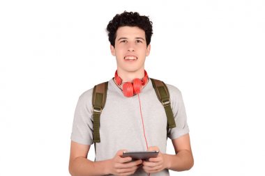 Tablet Kullanan Genç Adam Portresi.