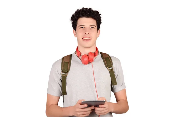 Retrato de Jovem Usando Tablet . — Fotografia de Stock