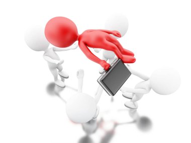 3D beyaz insanlar liderlik.