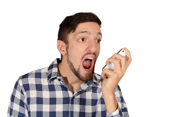 Hombre hablando por teléfono. — Foto de Stock