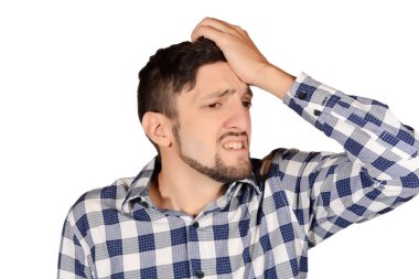 Genç adam için endişe.