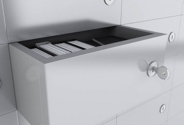 klasörleri ile 3D açık dosya dolabı