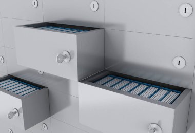 3D açık ağıl ile dolap dosyaları