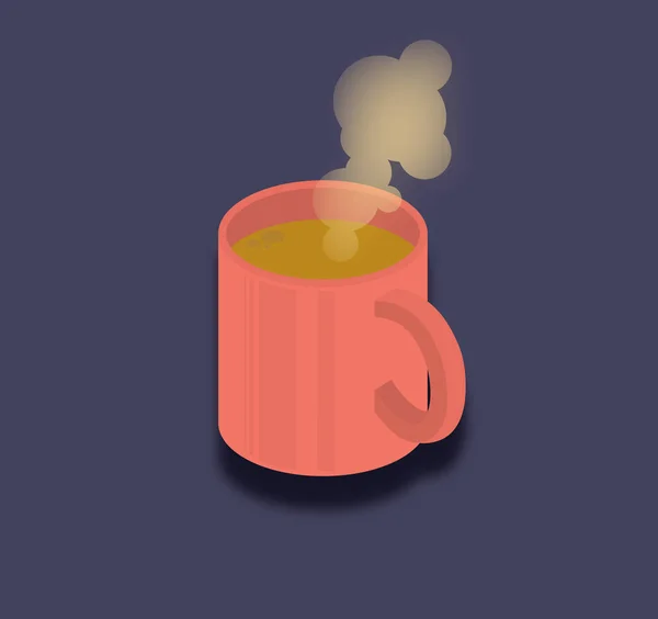 Ilustração vetorial. Xícara de café isométrico ícone plano —  Vetores de Stock