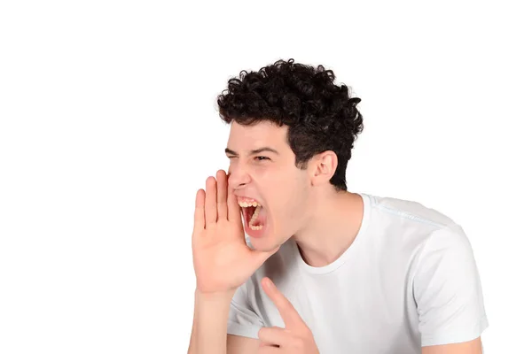 Portret van een jonge man schreeuwen. — Stockfoto