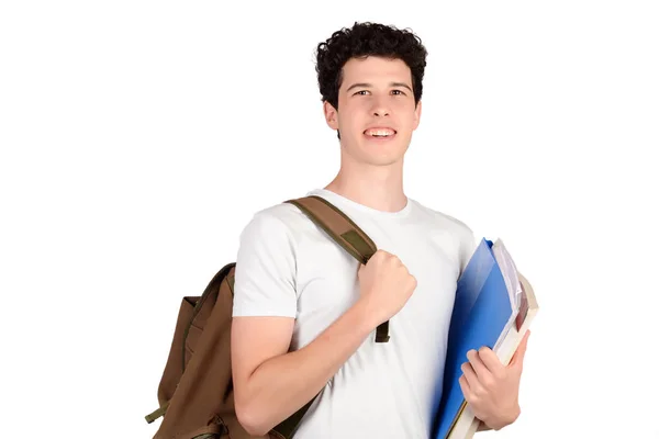 Πορτρέτο του νεαρός φοιτητής κρατώντας σημειωματάριο. — Φωτογραφία Αρχείου