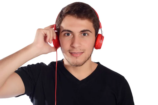 Man die naar muziek luistert. — Stockfoto