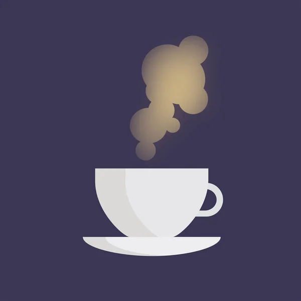 Ilustração vetorial. Ícone plano de xícara de café —  Vetores de Stock