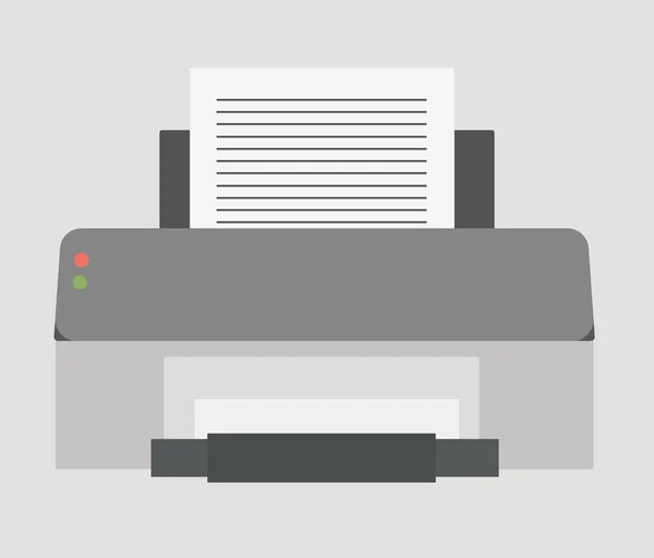 Illustrazione vettoriale. Icona piatta della stampante per computer . — Vettoriale Stock