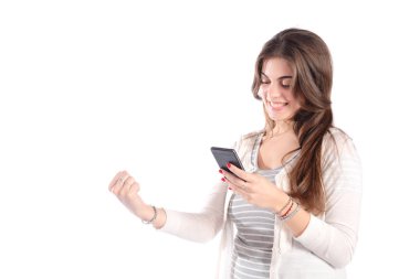 Kadın kutlama zafer.