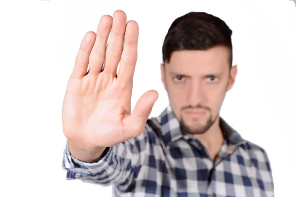 Man doing stop gesture. — Stock Photo, Image