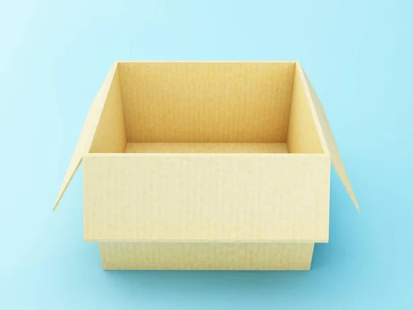 3D kartonnen dozen. Levering concept. — Stockfoto