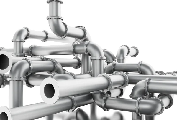 3d Maze of pipe system — Stock Photo, Image