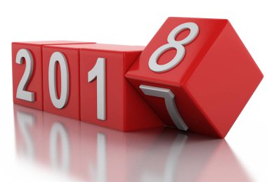 3D yeni yıl 2018