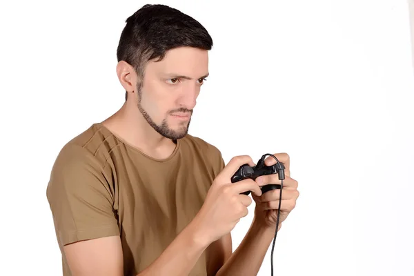 Homme jouant à des jeux vidéo . — Photo