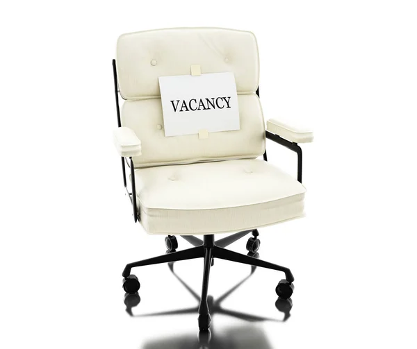 3d 办公室椅子上白衣"空缺"签名 — 图库照片