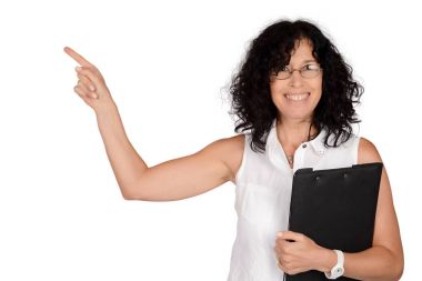 bir yere dönük iş kadını.