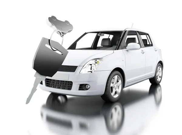 3D autó kulcs új autó — Stock Fotó