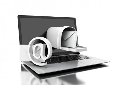 3D posta teslimini--dan bilgisayar laptop. 