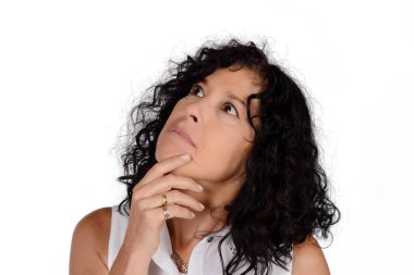 Güzel düşünceli womanl Studio.
