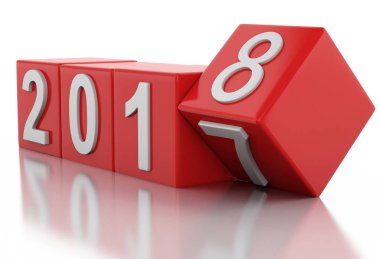 3D yeni yıl 2018