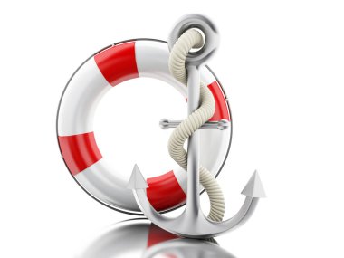 3D çapa ve lifebuoy halat boyu