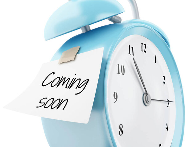 Третий будильник с липкой бумагой написано "ближайшие в ближайшее время
".