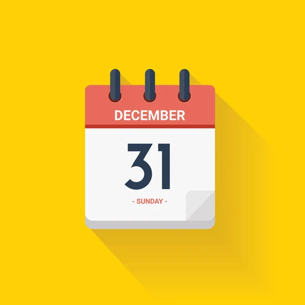 Nap naptári dátum December 31, 2017. Vektoros illusztráció — Stock Vector