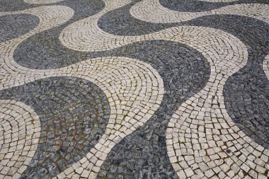 Detay bir kaldırım taşı kaldırım - Lizbon, Portekiz.