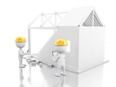 3D ev inşaatçılar ile yapım aşamasında