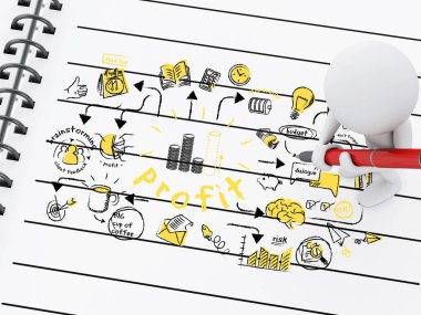 kar ile 3D beyaz insanlar üstünde not etmek kroki