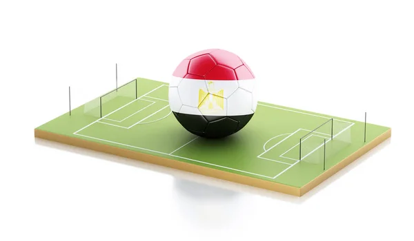 3d 埃及国旗和足球. — 图库照片