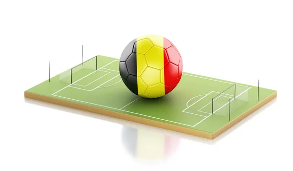 3D Belgien flagga och fotboll boll. — Stockfoto