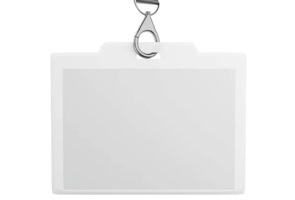 3D-witte lege plastic ID-badge met Nekkoord — Stockfoto