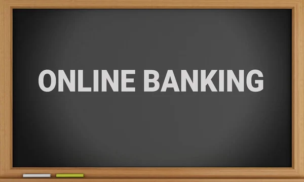 3d Online Banking scritto sulla lavagna . — Foto Stock