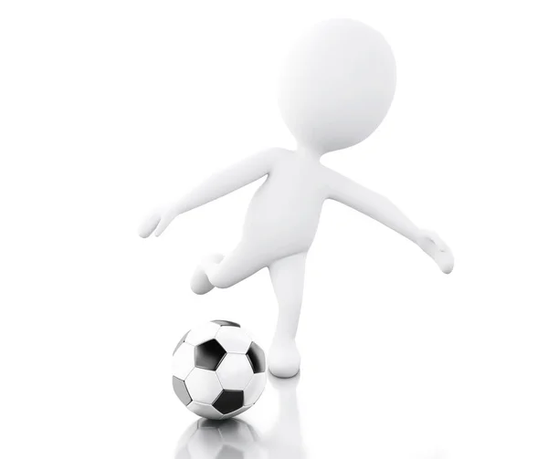 3d soccer player with ball. — Stock Photo, Image