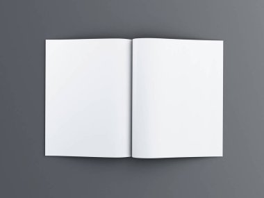 3D çizim. Boş açılan dergisi. Alay kadar kavramı.