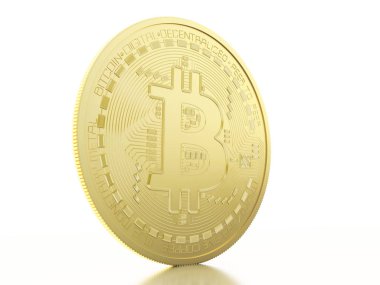 3d Bitcoin coin. Cryptocurrency concept.