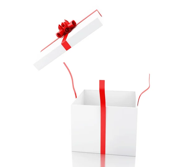 3d caja de regalo abierta con globos . — Foto de Stock