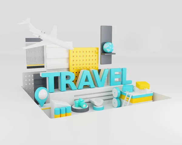 3D λέξη έννοια ταξίδια. — Φωτογραφία Αρχείου